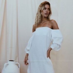 Maurie + Eve White Linen Dress